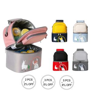 Väskor ingen tvättmamma väska kylväska multifunktion termisk ryggsäck väska blöja väska vattentät ryggsäck mjölkflaska för barnvagn