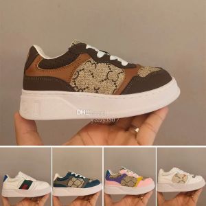 2024 GGS Sneaker Children leather platform sneaker 755894 UPG20 2866 755894 AACIH 9081 Italy Design chunky silhouette Kids Shoes Casual Sport shoes