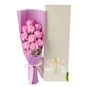 Seifenblumen Dekorative Rosenhand handgefertigtes kreatives Design Valentinstag Geschenk 11pcs erhalten Simulation Blumenstrauß Box Hochzeitsfeier Dekoration