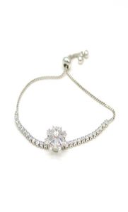 Luxury Crystal Bracelets Tennis Genuine Silver Plated Charms with Zircon Diamond Roman Bracelet Top Quality2912512