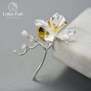Gioielli lotus divertimento elegante lusso fresia fiore spille per donne regalo 925 sterling in argento fatti a mano gioielli da sposa fatti a mano