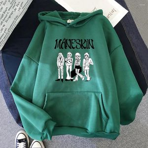 Women's Hoodies 2024 Gruppo europeo Maniskin Stampato uomini Donne Fashion Fashion Harajuku Felpe di grandi dimensioni con cappuccio per tracce unisex stoffa