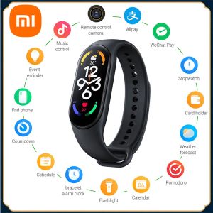 Braccialetti Xiaomi Mi Banda originale 7 da 1,62 pollici AMOLED Display PPG Rilevamento della frequenza cardiaca Bracciale Smart Implootness Fitness Tracker Bracciale