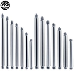 10pcs50pcs g23 스트레이트 바벨 피어싱 귀 반지 교체 액세서리 6mm28mm 바 언어 240409