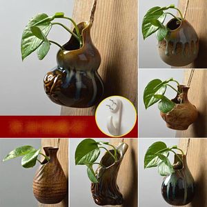 Vases Creative Green Pineapple Dried Flowers Hydroponic Wall Hanging Ceramic Home Living Room Decoration Flower ArrangementZD974