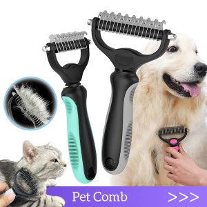 Grooming Pet Hair Removal Comb Cat Dog Brush Pet Hair Grooming Tool Puppy Hair Shedding Combs Pet Fur Trimming Dematting Deshedding Brush