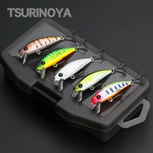 Akcesoria Tsurinoya 46S 51S Zachęcanie Minnow Set 5pcs 46mm 5g 51mm 51m 5,8 g Stream Stream Lake Hard Bait do Pstrąg Ajing Fishing Ware Kit