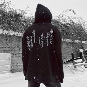 Erkek HOODIES HIP-HOP SOKAK SADECE Uzun kollu Kazak Kapşonlu Tatoo Sonbahar Çin Kaligrafi Moda Giysileri