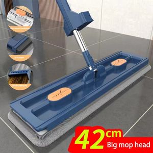 MOP de limpeza e balde de limpeza de piso HandsFree Squeeze MOPS Home Microfiber Rotativo Brotemas com Wiper 240422