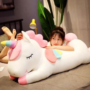 Dolls 120cm Kawaii Unicorn Plush Toys Soft Stuffed Dolls Animal Horse Pillow Cousion For Girls Birthday Gift Kids Toy