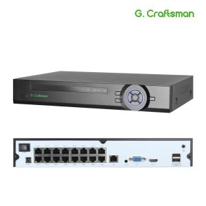 Obiektyw Xmeye 16CH 4K POE NVR H.265+ Network Network Rejestrator 2 Onvif 2 HDD 24/7 Kamera IP Onvif P2P System