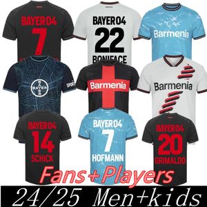 24 25 25 Bayer 04 Koszulki piłkarskie Leverkusen 2023 2024 2025 Home Away Trzeci Demirbay Wirtz Bakker Bailey Home Chanangiz Paulo Schick Fan Player Football Kits