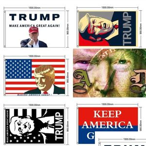 Banner -Flaggen machen Keep America Great Again DONALD Trump 2024 Banners United States Presidents in Red Blue Color Drop Delivery Home g otcvo