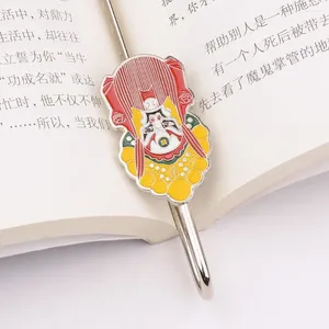 Book Paginator Chinese Opera Face Bookmark Metal Marking Vintage Page Marker Reading Culture Mark