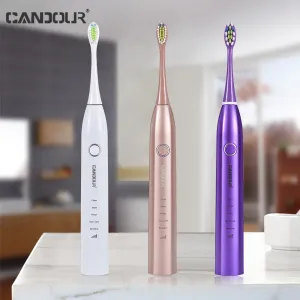 Cabeças Candor CD5168 Sonic Electric 15 Modo de dentes Automático escova de dentes USB escova de dente à prova d'água