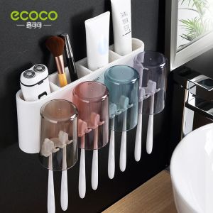 Cabeças Ecoco Banheiro de dentes de dentes do banheiro Organizador de banheiro elétrico escova de dentes acessórios de banheiro da parede Conjunto de acessórios domésticos