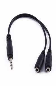 10pcslot Audio Aux Cable 35mm Jack Male to Female Stereo Extension Headphone Splitter Cord Black White Cable Update9139546