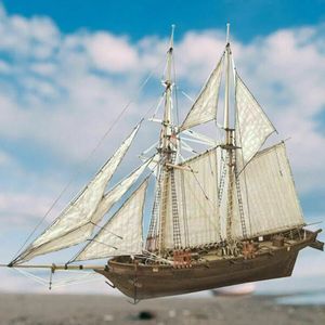 Edition Scale 196 Classic Ancient Ship Wooden Model Building Kit Harvey 1847 Sailboat DIY 240408