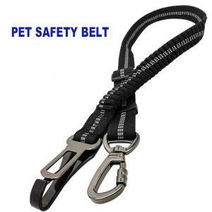 Cinture lunghezza regolabile cani domestico di sicurezza cablaggio per cani nylon riflettente elastico sedile elastico auto da viaggio per cani accessori per cani per cani