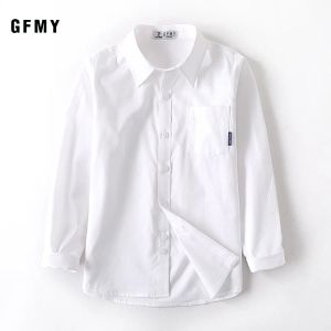 티셔츠 뜨거운 판매 어린이 소년 셔츠 봄 2021 패션 단색 어린이 아기 셔츠 어린이 옷 셔츠 흰색 긴 소매 312yrs