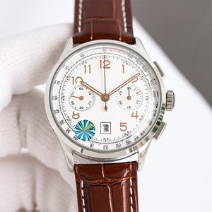 Watch Men Luxury Watchs 42mm 자동 MCHANICAL 7750 타이밍 운동 디자이너 시계 고품질 비즈니스 손목 시계 가죽 스트랩 손목 시계 Montre de Luxe