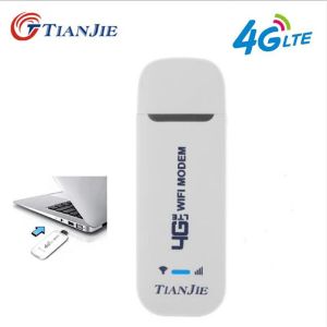 ルーターTIANJIE 3G/4G SIM CARD WIFI LTE USB Router Modemロック解除USドングルワイヤレスカーWiFiホットスポットモバイルネットワークアダプターブロードバンド