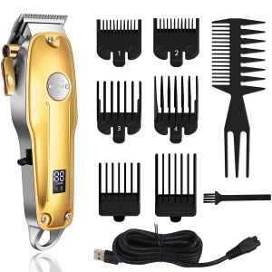 Clippers Kemei Hair Clipper Professional Hair Trimmer Men's Hair Cutter USB CHARGEAB Hårklippning LCD -skärm 1986Pro