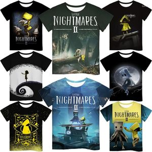 Men's T Shirts Summer Kids 3D Tryck på Little Nightmares 2 barn Cartoon Anime T-shirts pojkar flickor tonåringar småbarn tee toppar camiseta