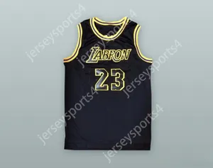 Özel İsim Numarası Erkek Gençlik/Kids LeBron James 23 Labron Siyah Basketbol Forması Üst Dikişli S-6XL