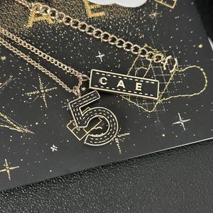 Collana a placcata in oro di lusso Nuova lettera di design a ciondolo per lettere digitale per donne alla moda da donna alla moda con squisiti regali