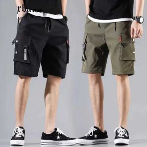 Herrenhosen Workwear Shorts Herren Mehrere Taschen Medium Shorts Sommer dünne lose Hosen Y240422