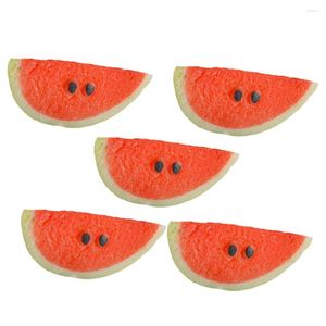 Party Decoration 5 Pcs Simulated Watermelon Slices Lifelike Fruit Decorations Toys Models Fake Tabletop Po Props Pography