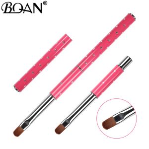 Pens Bqan #2 #14 Gel Brush unha UV Gel Brush Brush Unh Nail Artie Rosy Color Brush Acrílico UV Gel Corrugado 3D Efeito Projeto