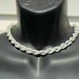 Anpassad lyxig chokerhalsband Hip Hop isade ut kedjor för män 15mm VVS Moissanite för män Sterling Silver 925 Rope Chain