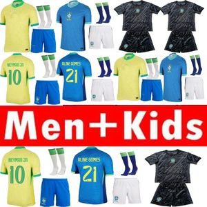 2023 2024 2025 Brasilsfotbollströjor L.Paqueta Neymar Vini Jr. 23 P.Coutinho Richarlison Football Shirt G.Jesus T.Silva Bruno G. Pele Casemiro Men Kids Set Jersey