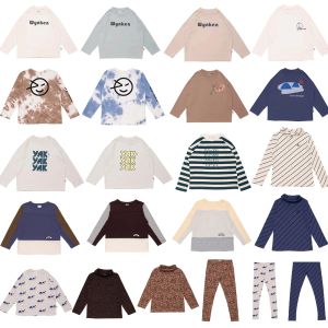 T-shirts 2022 Autumn Winter Wyn Girls T Shirts Brand Long Sleeve Boy Tee Shirt Printed Cotton Designer Unisex Children Top Baby Basic Tee