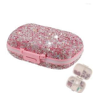 Speicherflaschen Daily Glitter Boxes Container mit Strassstichkompartiment Reise -Mini -Halter