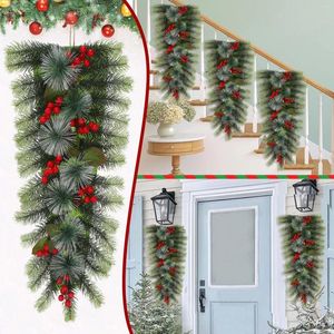 Decorative Flowers Wb06x10943 Advent Garland Lights Decoration Christmas LED Stairs Cordless Up Wreath Prelit Home Decor