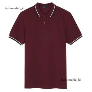 Fred Perrys Mens Basic Polo Polo Designer Camisa Business Polo Polo Luxo Logo bordado Mens Tees de manga curta 95