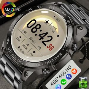 Watches Nowy biznes Smart Watch Mężczyźni AMOLED 466*466 HD Ekran Fitness Tracker IP68 Waterproof Sports Bransoleta Voice Calling Smartwatch