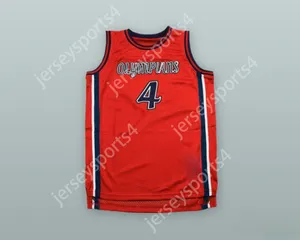 Niestandardowy numer nazwy Męscy młodzież/dzieci Russell Westbrook 4 Leuzinger High School Olympianie Red Basketball Jersey Top Sched S-6xl