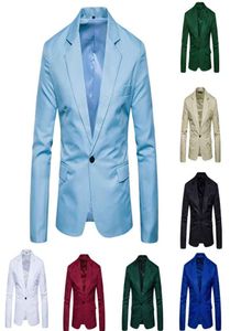 Wholecasual Mens Suit Solid One Button Men Red Blazer Outdoors Slim Fit Jacket Man Långärmning 8 Candy Color Suits Plus Size 3491871