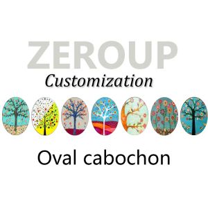 Beads Professionelle Cabochons Services Multisiere ovale Bilder Glas Cabochon gemischte Muster Schmuckkomponenten