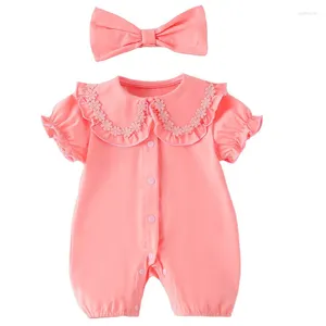 Girl Dresses 0-24 Months Baby Romper Summer Short Sleeve Cotton Jumpsuit For Born Girls Casual Boys Clothes