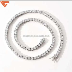 Anpassade Moissanite -smycken 925 Vittguldpläterad kedja 5mm GRA -certifierad VVS Moissanite Tennis Chain Halsband