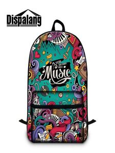 Borse per la scuola per motivi di nota musicale per studenti di alta classe College Stylish Laptop Backpack Women Men Traveling Ruckeck Children Moc7986842