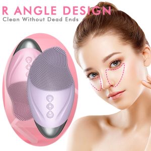 Scrubbers Massageador facial Silicone Brush Mush Massage Tool Face Face Limpeza Profunda Poros de Cuidados de Saúde da Pele Cuidado Recarregável