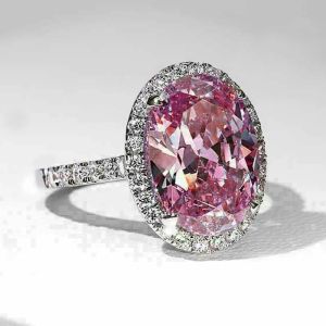 Bands Huitan Pink Cubic Zirconia Anelli per donne Engagement Wedding Luxury Accessorio Sparkling Silver Ring Female Gioielli alla moda