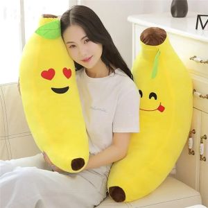 Animais Kawaii Banana Plush Toy Food Amarelo Banana recheada Plantas de pelúcia Toys Banana Almofadas para cama de cama em casa Presentes de aniversário