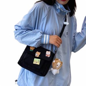 Śliczna płótno mała torba kobieta 2023 Nowy japoński harajuku worka diagal dzika studentka dziewczyna torby na ramię